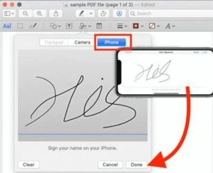 Add signature in PDF preview on Mac using your iPhone camera