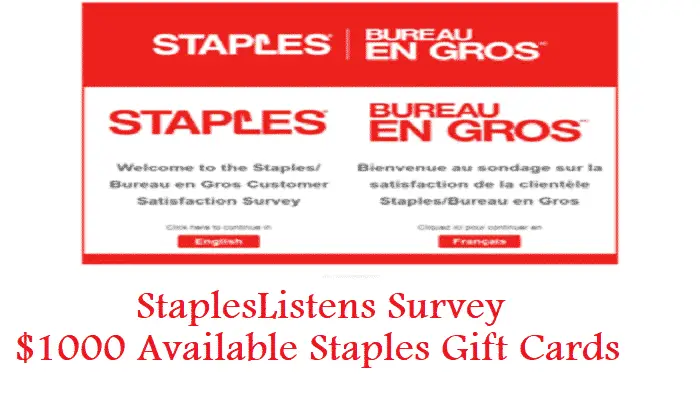StaplesListens – $1000 Available Staples Gift Cards