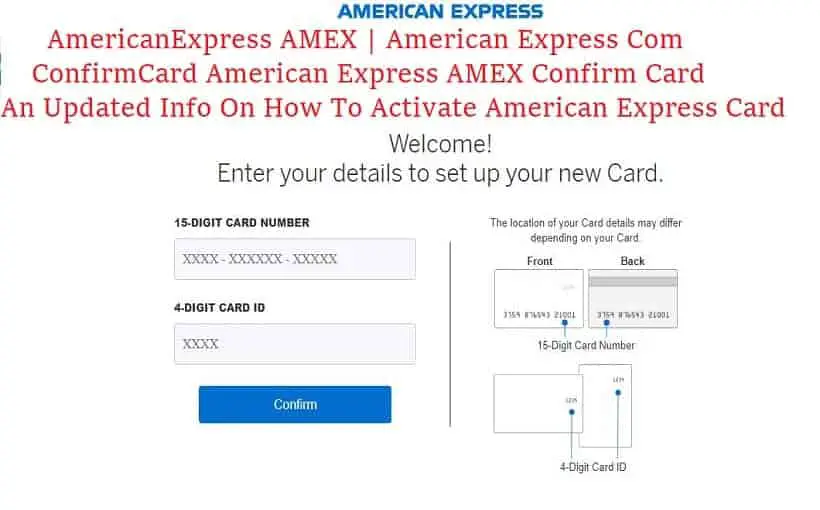 AmericanExpress Com ConfirmCard 2021 [Updates]
