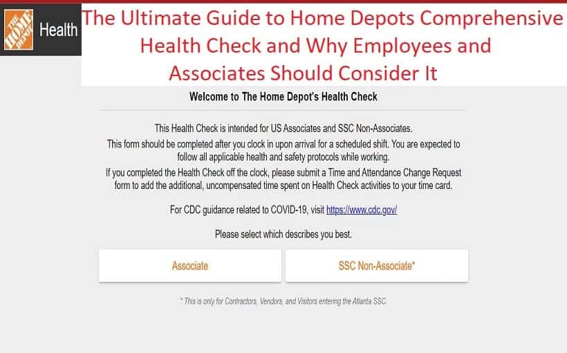 Home Depot Health Check For Employees And Associates Partner