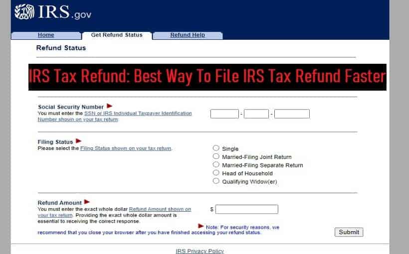 IRS Tax Refund: Best Way To File IRS Tax Refund Faster