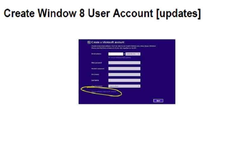 Create Window 8 User Account [updates]