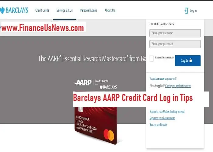 Barclays AARP Credit Card Log in Tips
