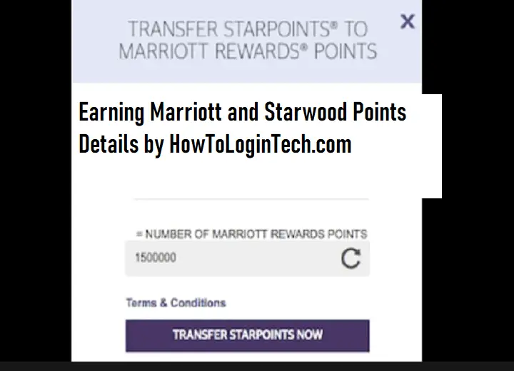Earning Marriott and Starwood Points Details